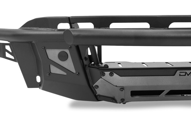 Ford F-150 Front Bumper - DV8 Offroad - Tube, Prerunner - Micro-texture black with gray skid plate accents - `21-`23